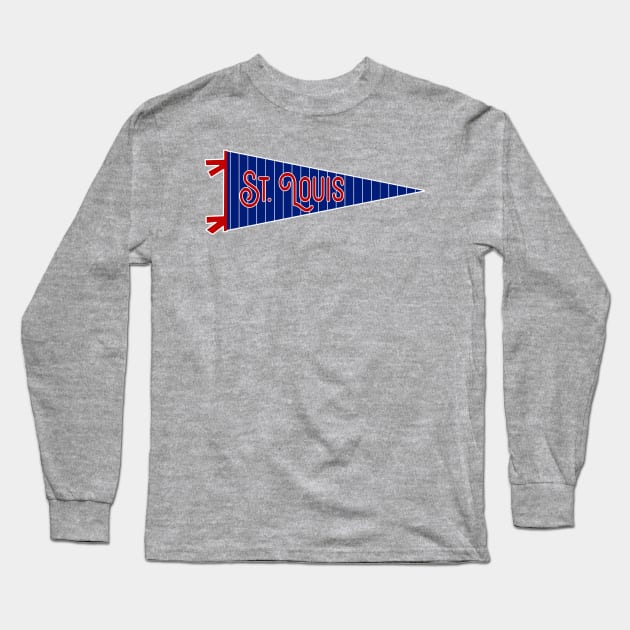 St. Louis Pinstripe Pennant Long Sleeve T-Shirt by zsonn